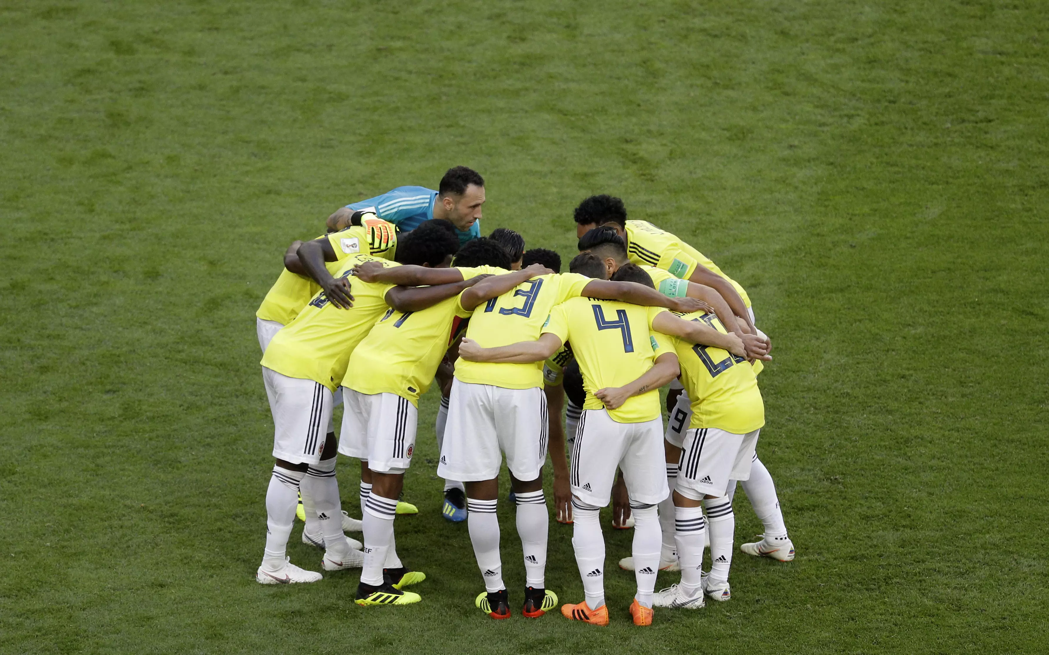 Colombia prior to KO. Image: PA