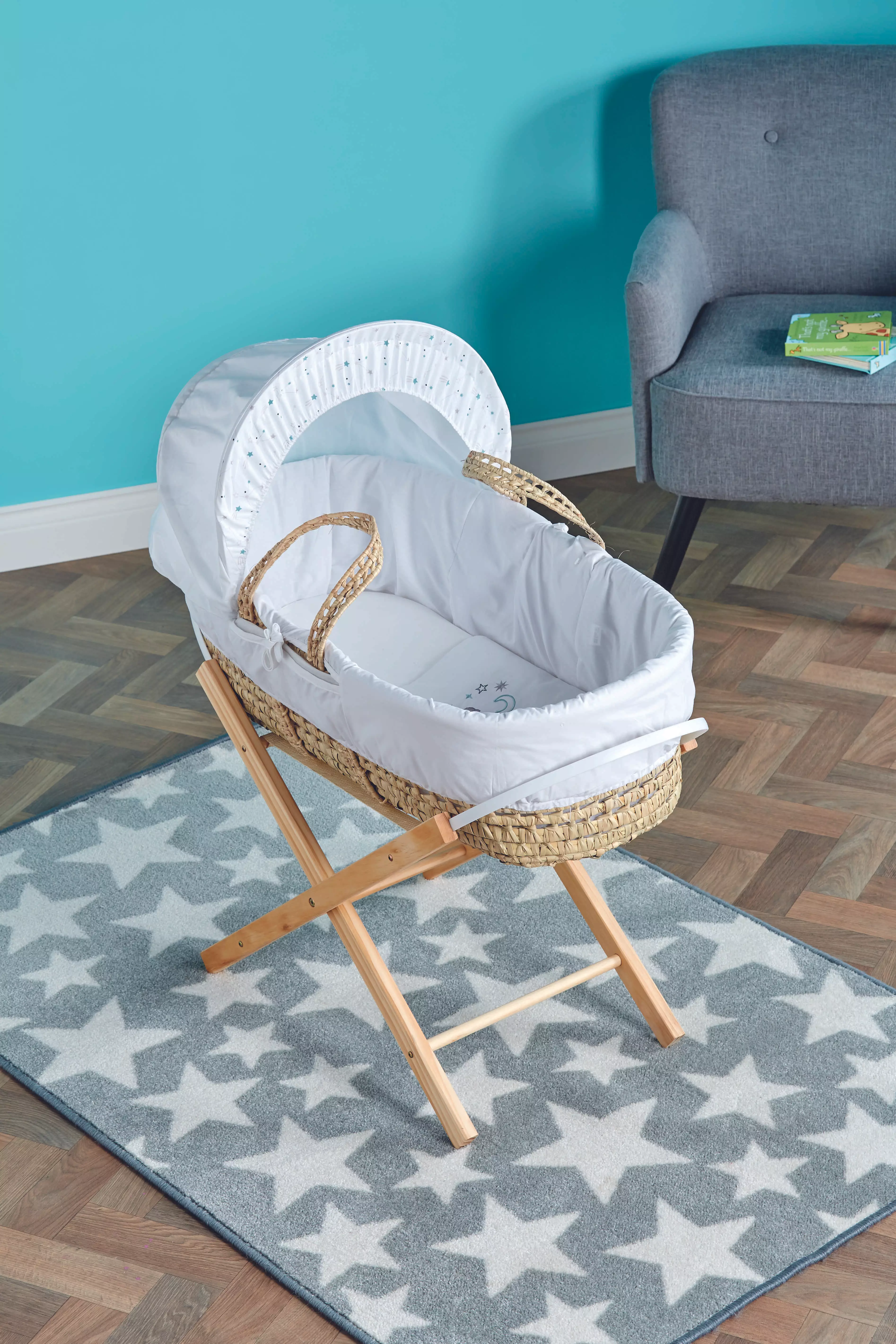 The moses basket is priced at £29.99 (