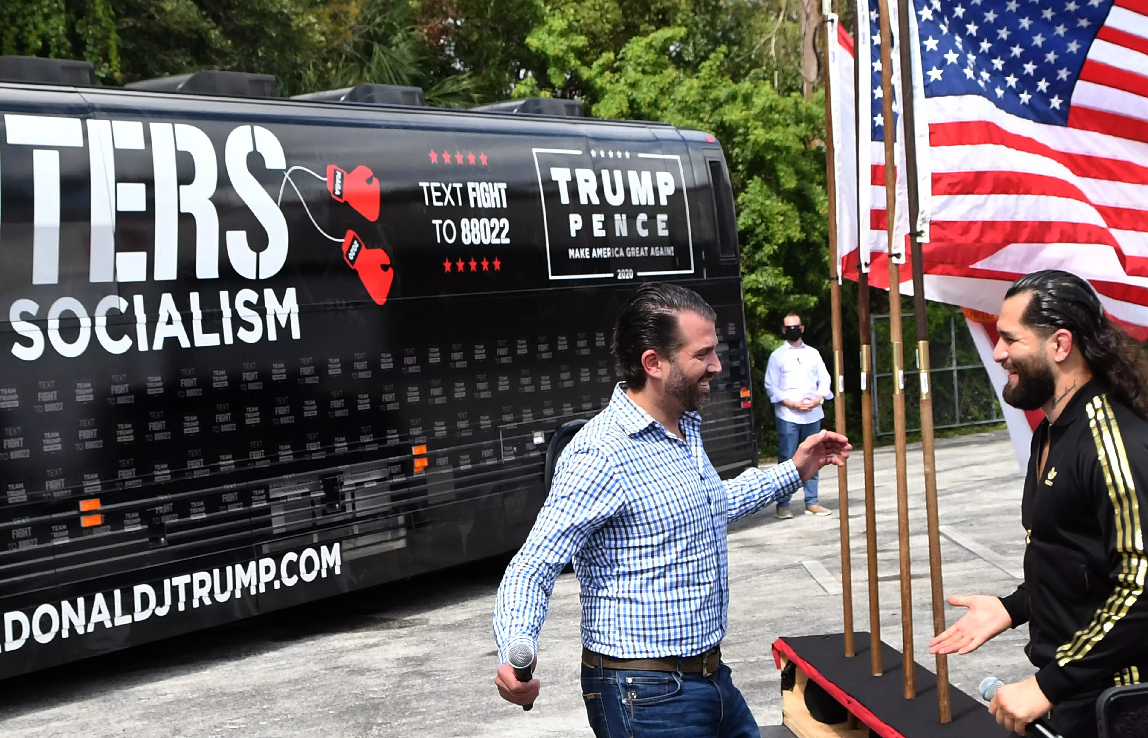 Jorge Masvidal joined Donald Trump Jnr on the 'Fighters Against Socialism' tour.