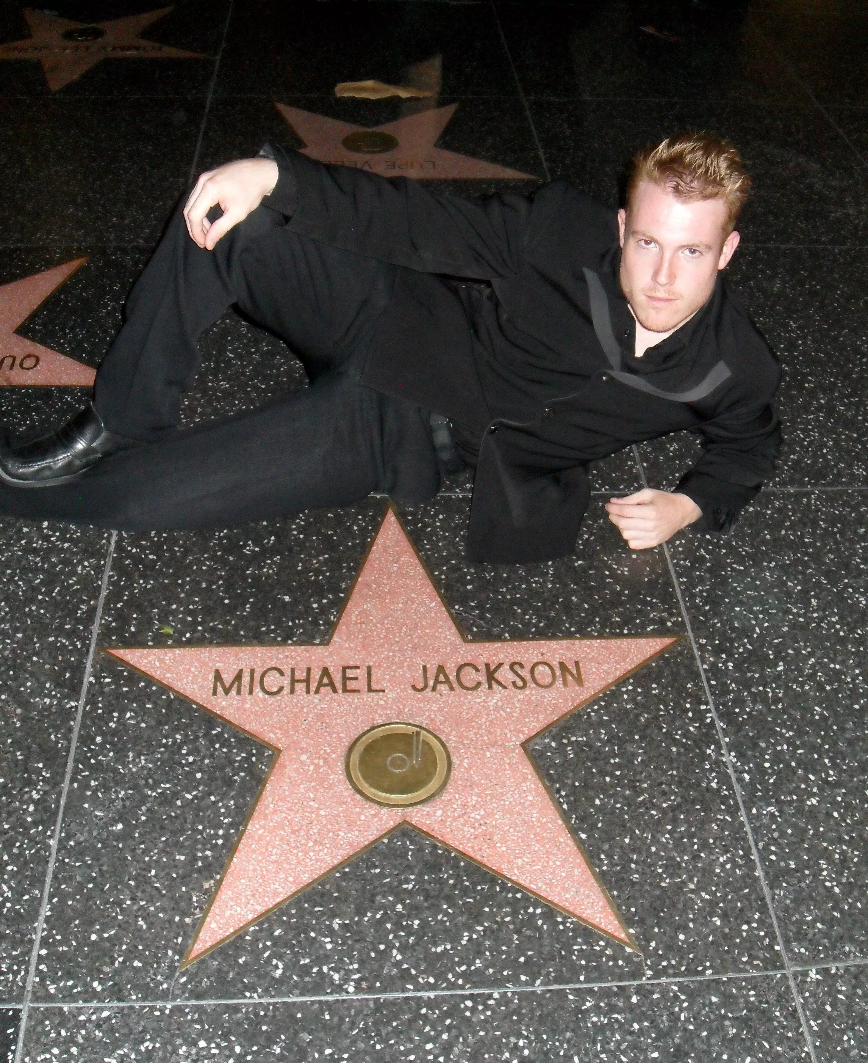 Cook next to Jackson's Star of Fame.