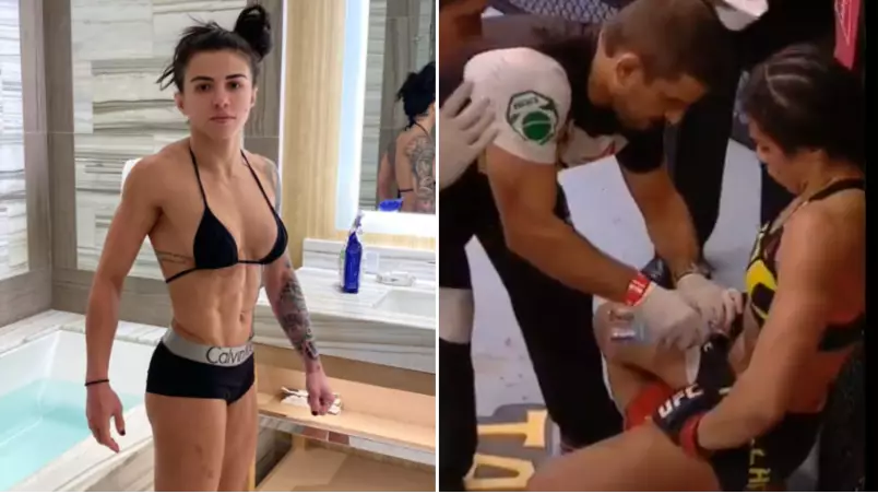 UFC Star Responds To Bizarre Video Of Coach Pouring Water Down Her Shorts