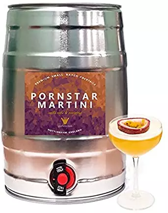 The Pornstar Martini Keg costs £101.00 from Giraffe Draught Cocktails on Amazon (