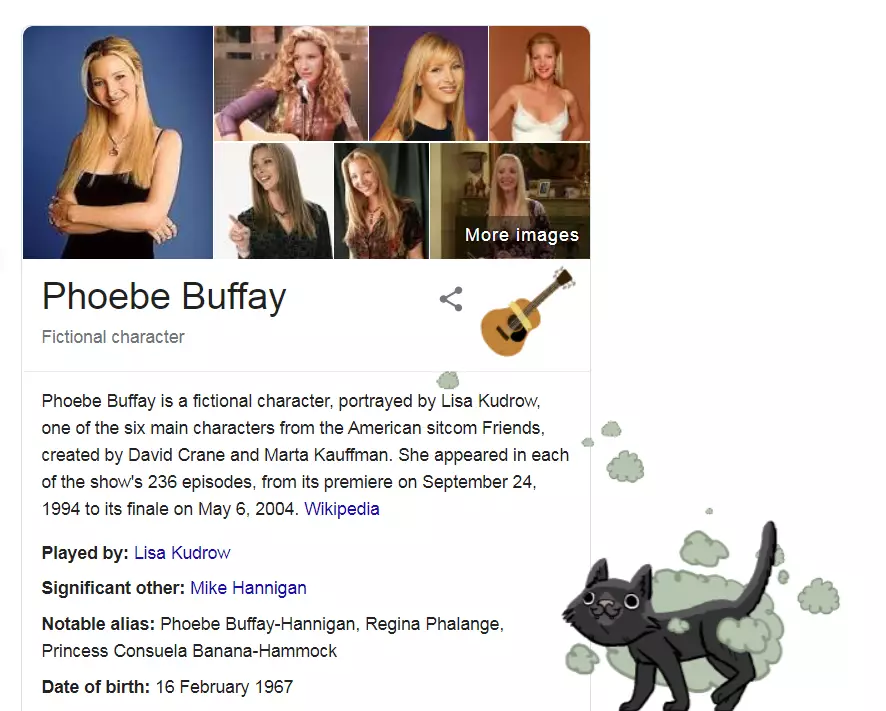 Google's tribute to Phoebe Buffay.
