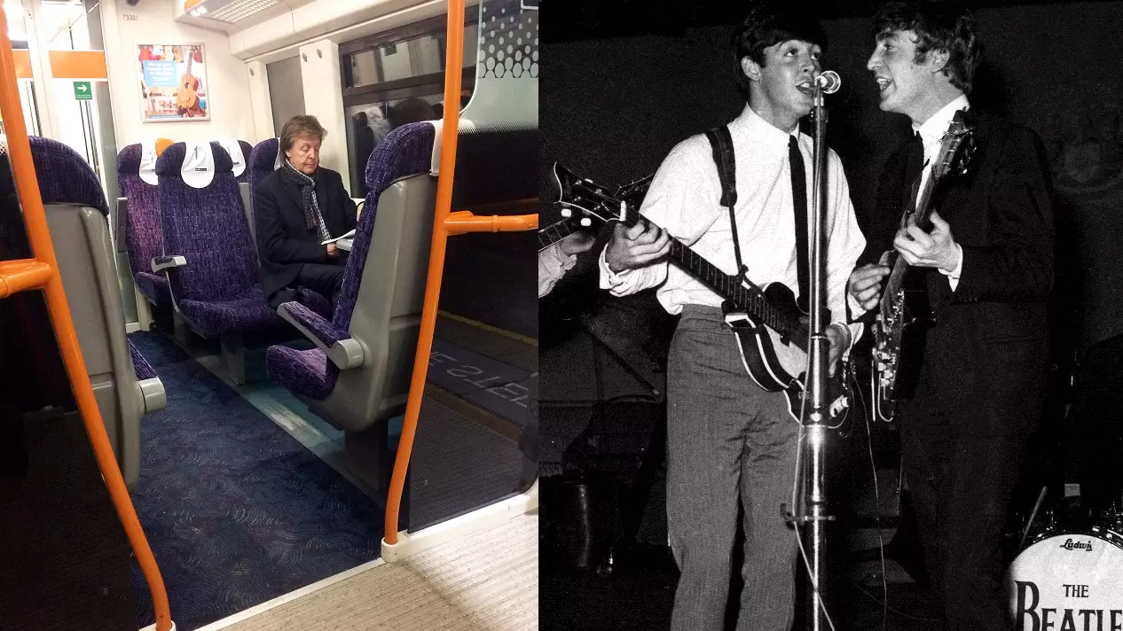 Multi-Millionaire Sir Paul McCartney Gets The Train All Alone Like You And Me