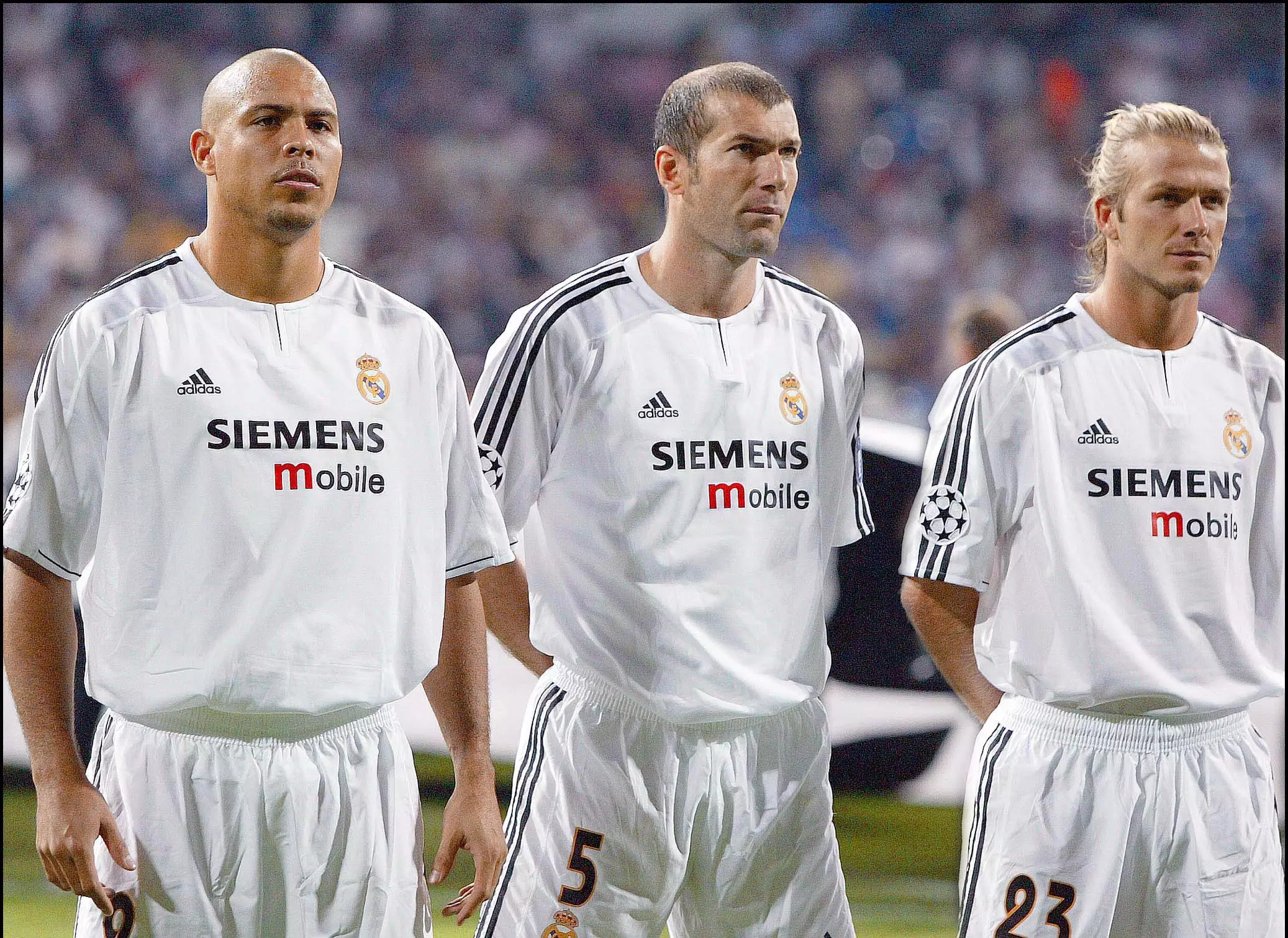 Zidane lines up alongside Ronaldo and Beckham. Image: PA