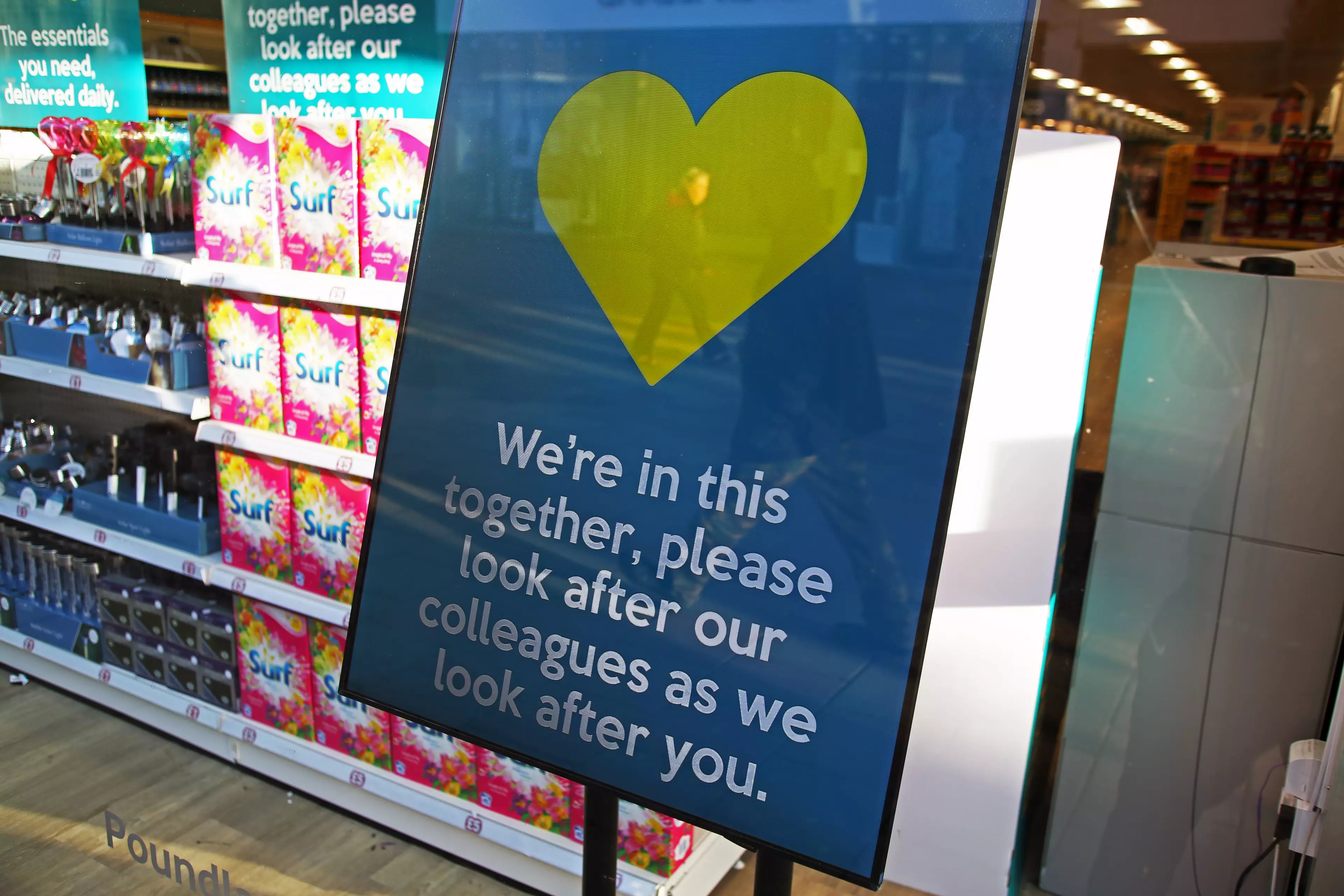 Signs asking shoppers to be considerate have been put up.