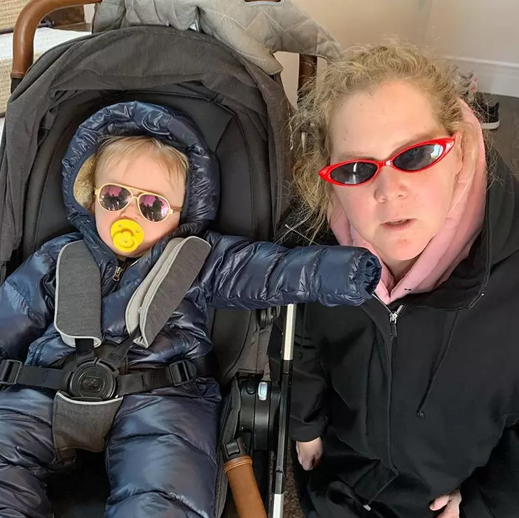Amy Schumer with son Gene.