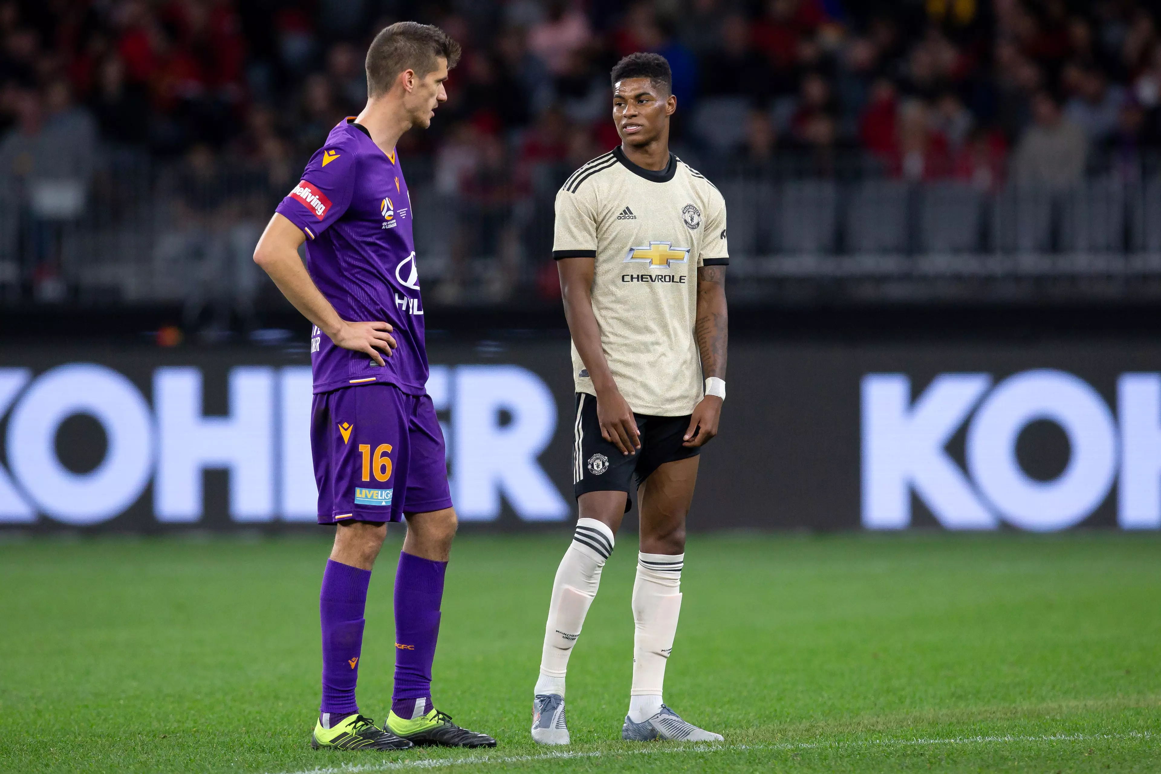 Rashford scored in the first pre season friendly against Perth Glory. Image: PA Images