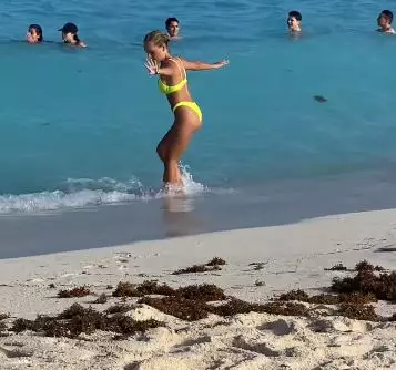 A boyfriend's bikini prank on his girlfriend has been left with