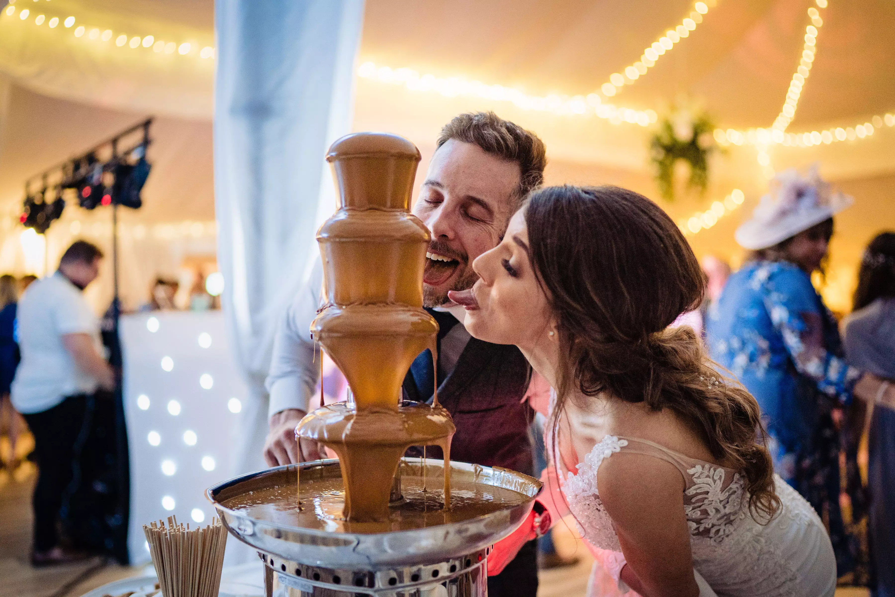 The wedding even featured a Biscoff fountain