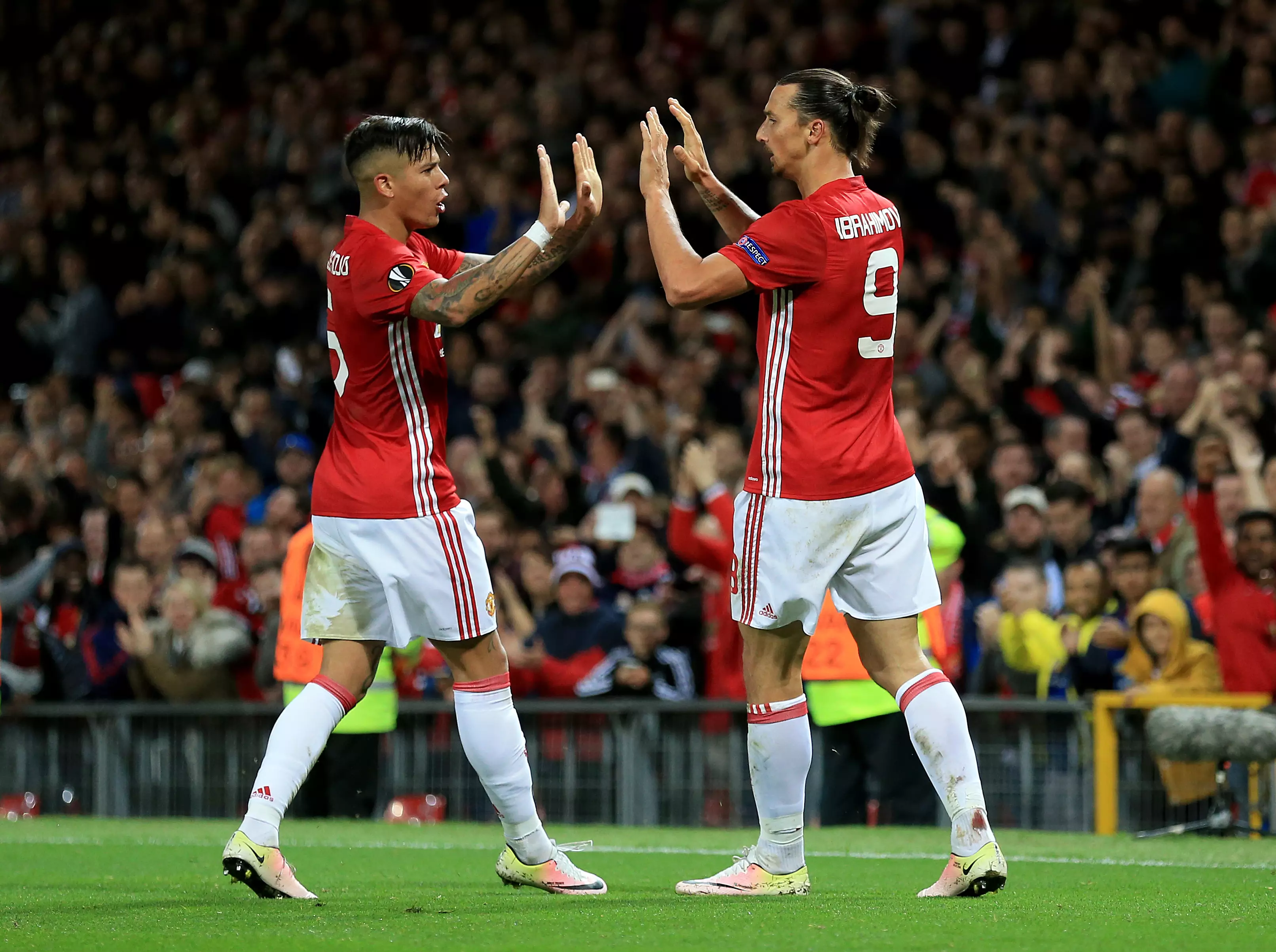 Zlatan and Rojo obviously didn't hold any grudges. Image: PA Images