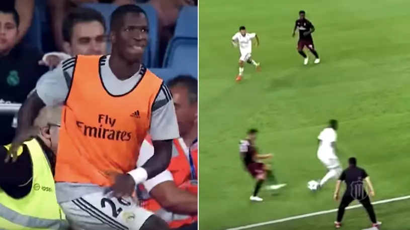Of Course Vinicius' First Ever Touch At The Bernabeu Was A Backheel Nutmeg Pass