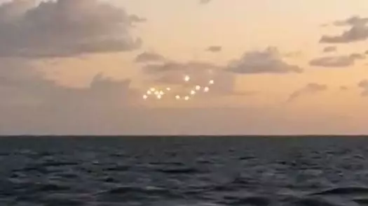 Footage Shows 'Fleet' Of Mysterious Glowing Lights Above The Ocean