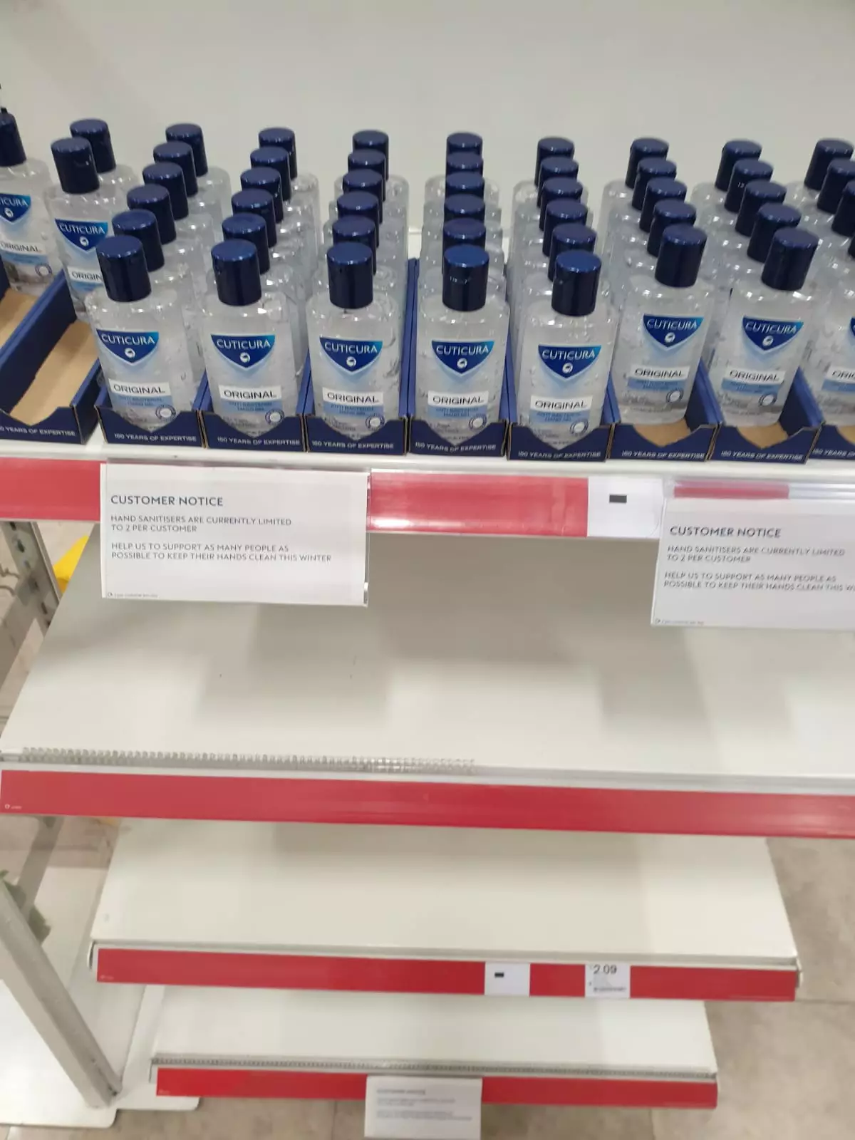 With increasing numbers of people putting in large orders of antibac products, shoppers are being met with empty shelves. (