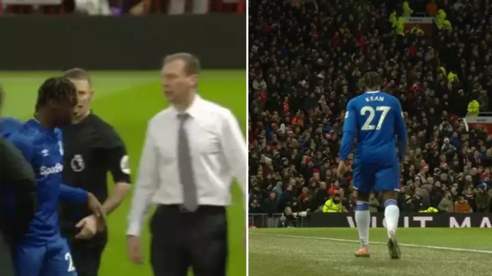 Everton Substitute Moise Kean Subbed Off After Just 18 Minutes Against Manchester United