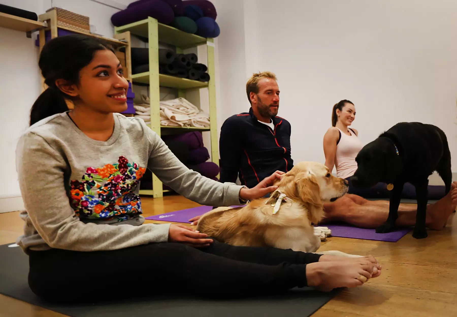 Viewers can catch Ben Fogle try combining his love of dogs and exercise with a spot of dog yoga - AKA 'doga' - alongside his adorable labrador Storm (