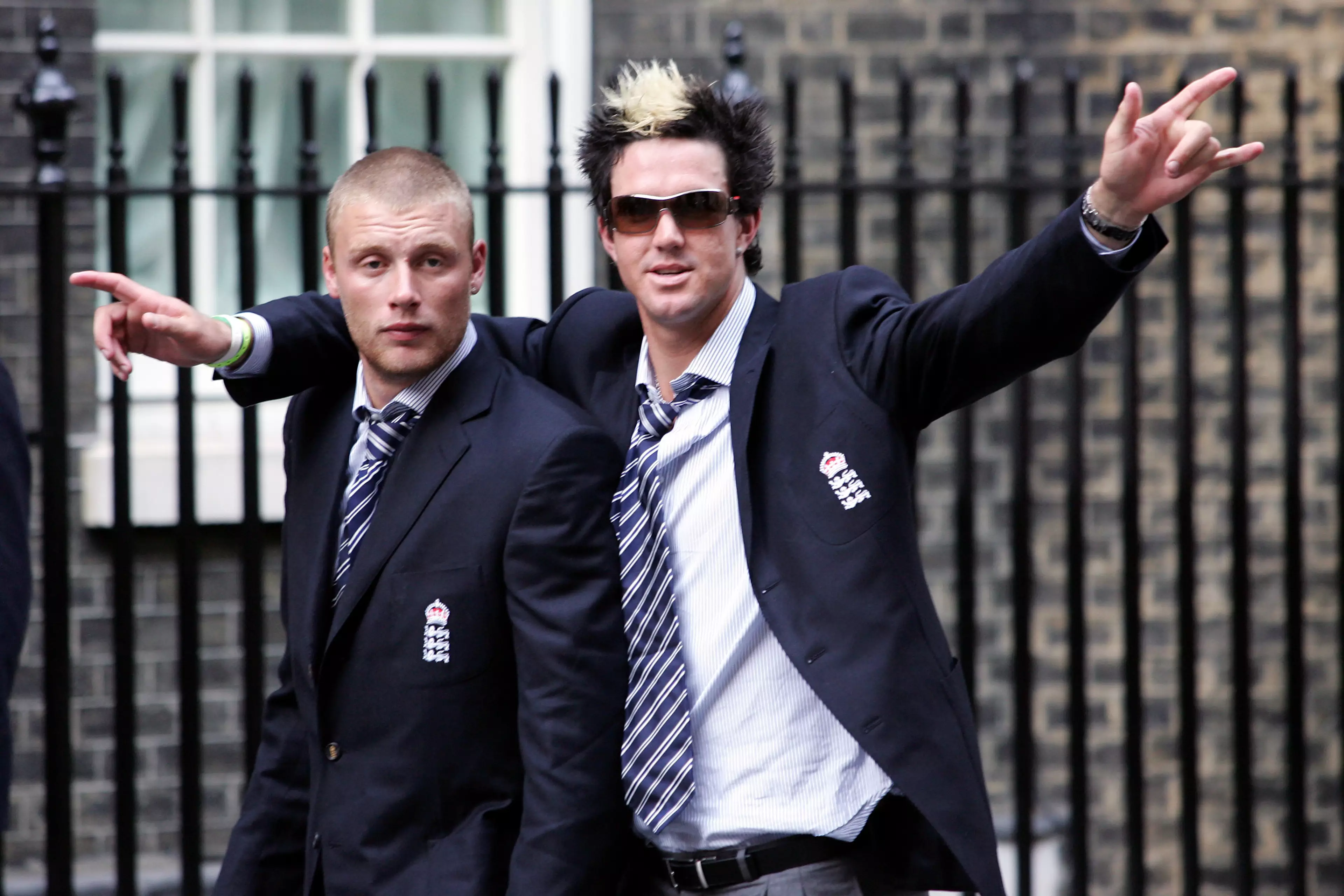Flintoff and Pietersen the night after winning The Ashes in 2005.
