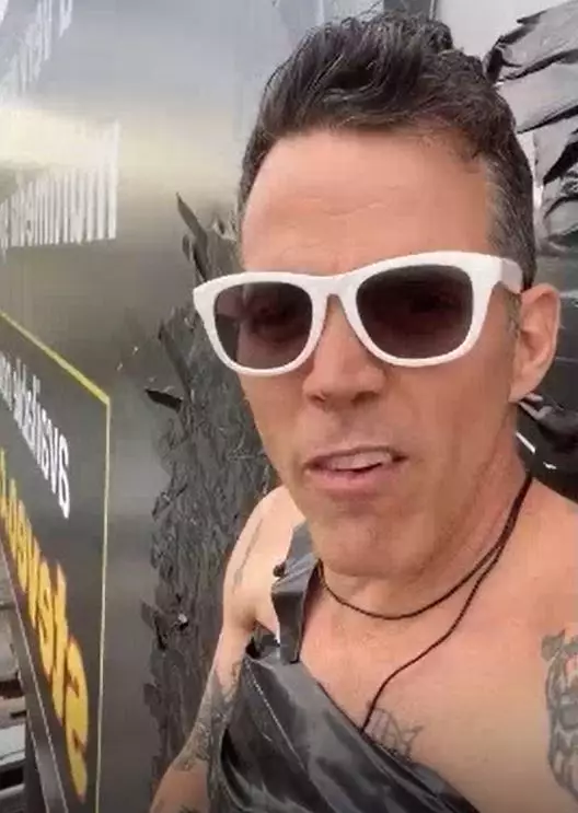Steve-O had to be cut down from a billboard in Hollywood.