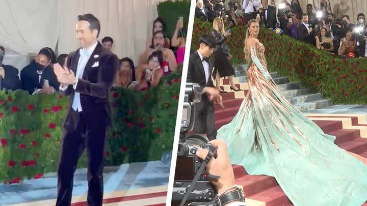 Ryan Reynolds Had The Best Reaction To Blake Livelys Dress Reveal At The Met Gala 
