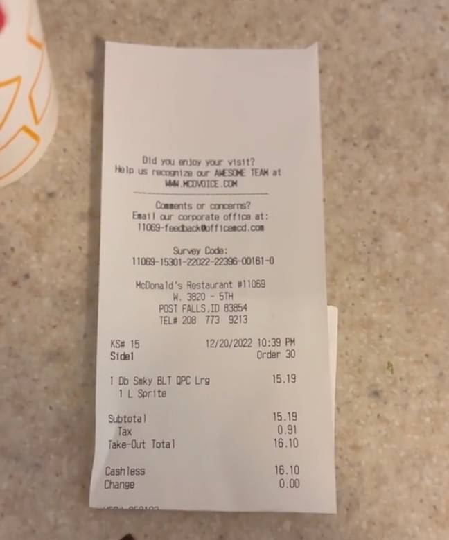 Customer slams McDonald's as 'no longer affordable' after sharing bill ...