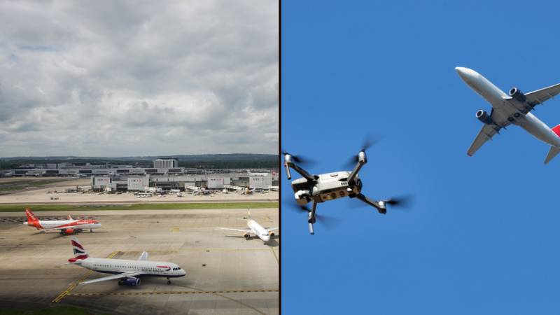 盖特威克机场由于“涉嫌无人机”而被迫关闭跑道