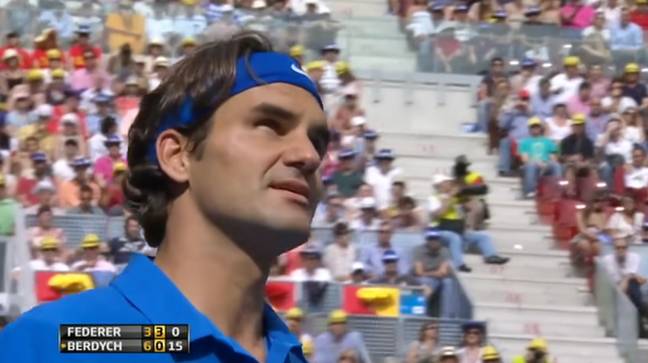 罗杰·费德勒（Roger Federer）对这项裁决不满意。图片来源：YouTube/网球电视
