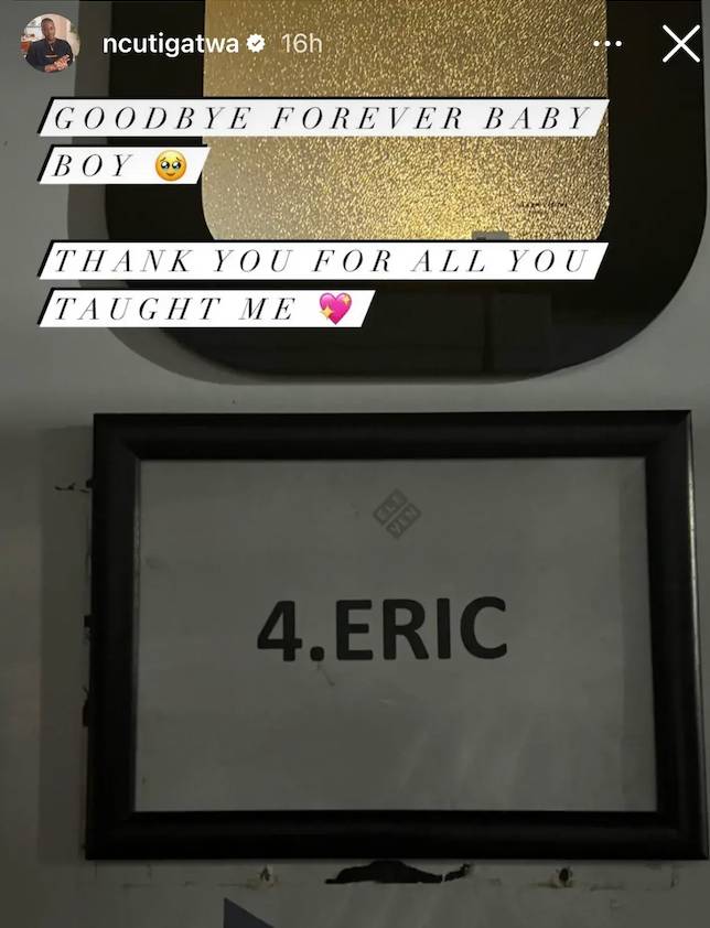 盖特瓦（Gatwa）说，他感谢埃里克（Eric）所做的一切。学分： @ncutigatwa/instagram