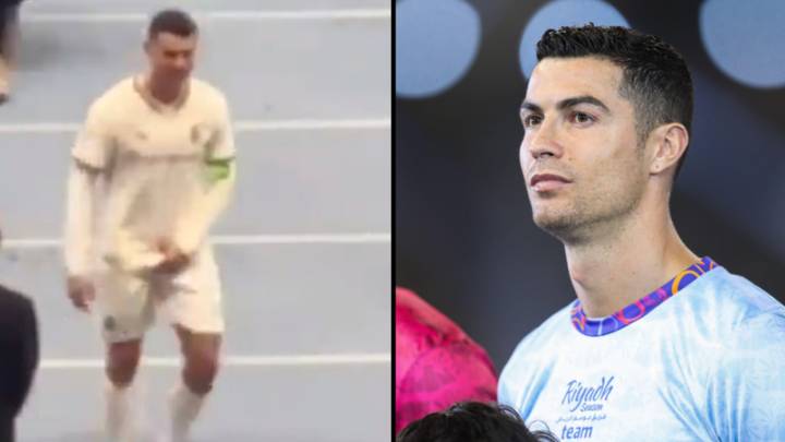 克里斯蒂亚诺·罗纳尔多（Cristiano Ronaldo）抓住crot脚后，他的呼吁被驱逐出沙特阿拉伯