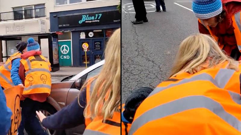 在抗议期间驾驶员“跑去女人”之后，停止石油就会做出回应“loading=