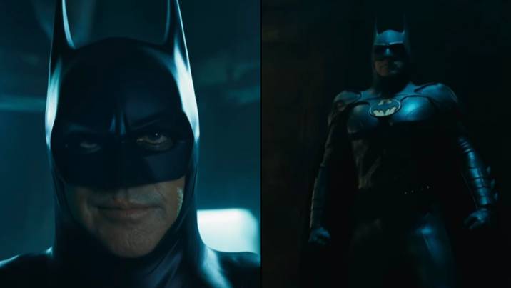 首先看，米歇尔·基顿（Micheal Keaton）作为蝙蝠侠在预告片中返回闪光灯