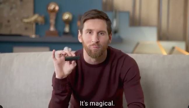 梅西（Messi）是Orcam的全球大使。学分：Instagram/orcam_technologies