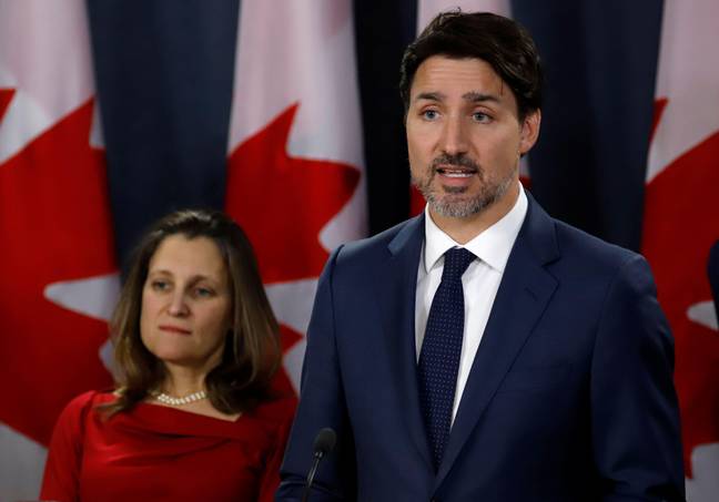 加拿大总理贾斯汀·特鲁多（Justin Trudeau）和财政部长菲列兰（Chrystia Freeland）。学分：路透社/帕特里克·道尔（Patrick Doyle）