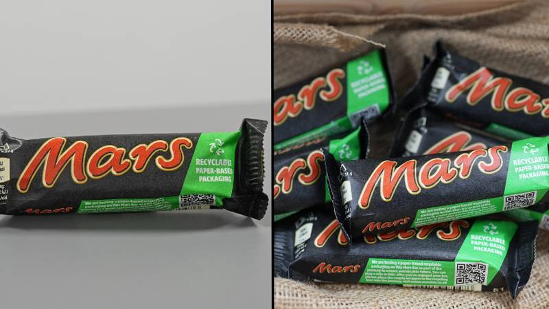 火星酒吧包装纸在英国试验中从塑料变成纸张“loading=