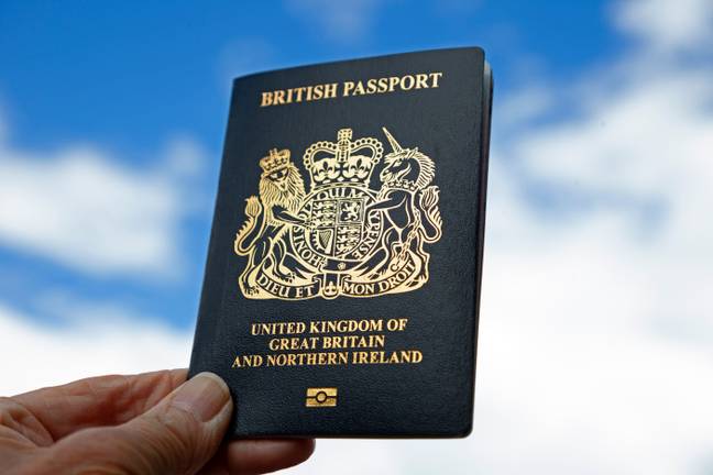 蓝色护照于2020年引入。贷方：Archwhite / Alamy Stock Photo