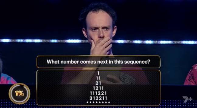 参赛者不知道如何回答数字序列问题。信用：频道7