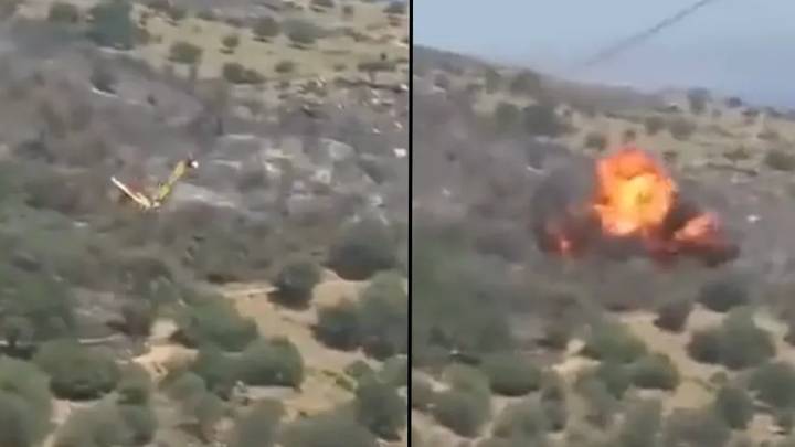 飞机坠毁在希腊与野火战斗时发生