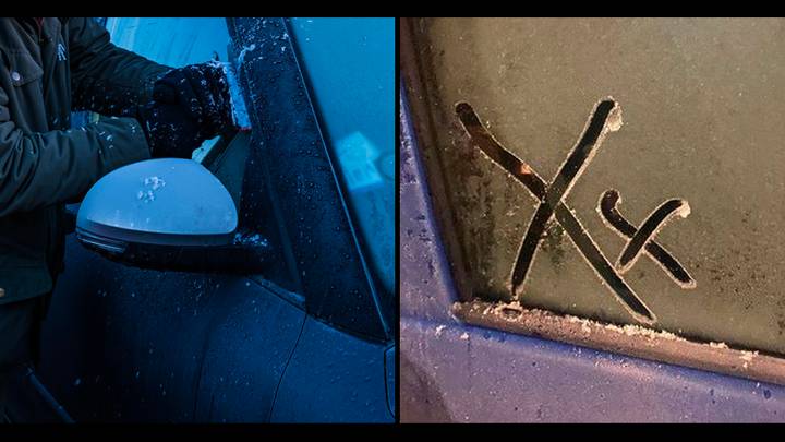 女人向任何在汽车上标记为“ X”的人发出警告