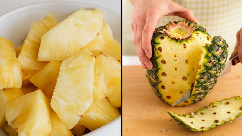 当人们吃菠萝时，恐怖的恐怖，“菠萝正在吃你”
