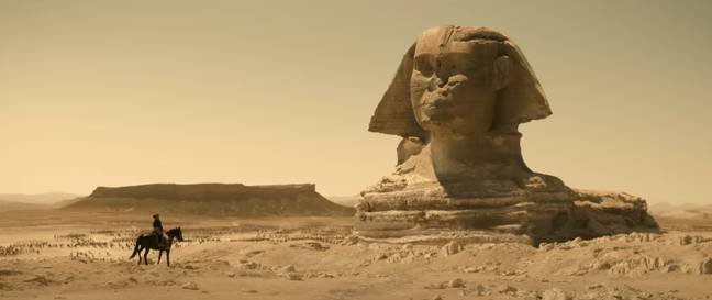 这部电影将包括拿破仑在埃及竞选活动的描述。信用：YouTube / Sony Pictures发布英国