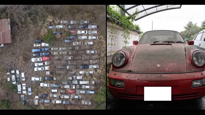 人在福岛的灾区内发现了数千辆废弃的老式汽车
