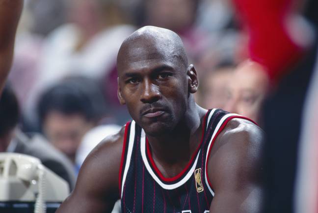 在1996-1997赛季，芝加哥公牛队的迈克尔·乔丹（Michael Jordan）。学分：Tribune Content Agency LLC / Alamy