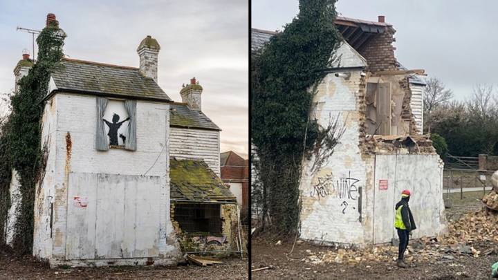建筑商拆除了500年历史的农舍，上面有新的Banksy艺术品