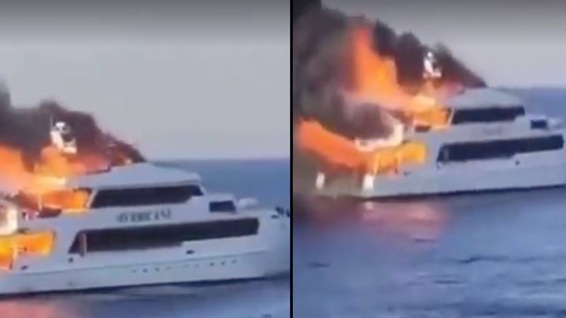 三名失踪的英国乘客在埃及船上大火爆发后证实死亡“loading=