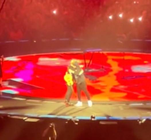 The pair then shared a hug, before Ed finished the show. Credit: TiKTok/@vortexx_qc