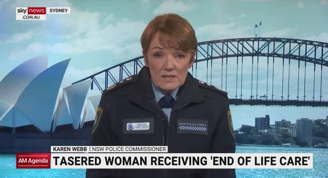 新南威尔士州警察专员凯伦·韦伯（Karen Webb）说，在看到镜头之前，她想要完整的背景。信用：天空新闻必威备用网