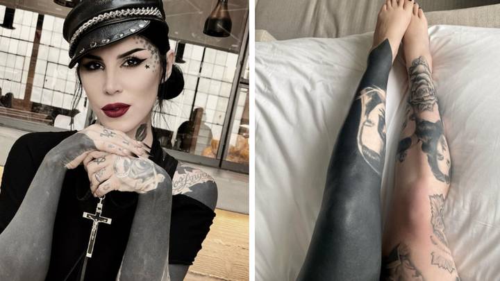 Kat Von D Tattooing Her Skin Completely Black To Cover Up Occult