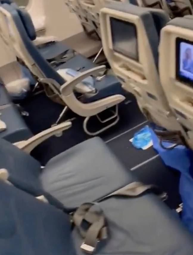 Disgusting video shows inside of plane that had to land early after ...