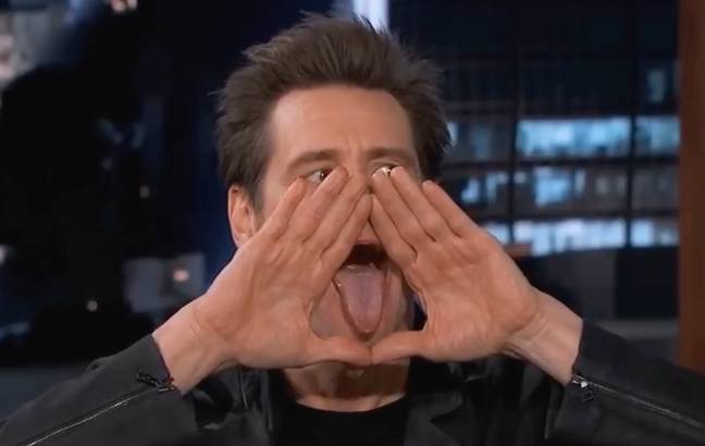 Carrey insisted Kimmel knew what the sign meant. Credit: Jimmy Kimmel Live