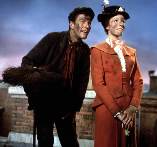 Dick Van Dyke and Julie Andrews in Mary Poppins. Credits: Donaldson Collection/Getty Images