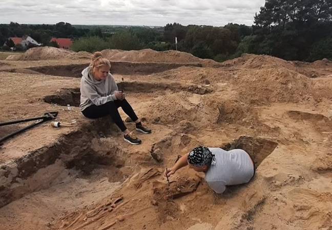 Archeologists discovered the 'child vampire' in a cemetery in Poland. Credit: Miroslaw Blicharski/Aleksander Poznan